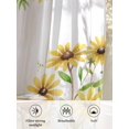 thumbnail image 6 of Sheer Curtains 72 Inches Long, Yellow Daisy Flowers Semi Sheer Curtains Light Filtering Window Treatment, Spring Summer Pastoral Garden Floral Privacy Voile Drapes for Living Room Bedroom 52x72 Inch, 6 of 7