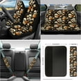 thumbnail image 2 of Jeiento Skull Daisy 14 Pieces Car Seat Cover Set with Auto Steering Wheel Cover Seat Belt Strap Cup Holder Rear View Mirror Covers Keychain Handbrake Cover Set for Truck Sedan SUV, 2 of 6