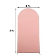 thumbnail image 3 of BalsaCircle 5 ft Dusty Rose Fitted Matte Spandex Round Top Wedding Arch Backdrop Stand Cover Party Events Decorations, 3 of 8