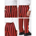 thumbnail image 6 of Unique Bargains Men's Striped Pants Business Skinny Fit Color Block Trousers 38 Red Black, 6 of 6
