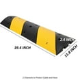 thumbnail image 2 of Bosses de Vitesse pour Allée, Lot de 2 Bosses de Vitesse en Caoutchouc de 3,3 Pi, Bosse de Vitesse Modulaire à 2 Canaux Capacité de Charge de 22000 Lb, Rampes de Protection pour Boyau de Câble avec 6 Pointes de Boulons pour Asphalte Béton Gravier Allée, 2 of 9