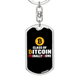 thumbnail image 5 of Class of Bitcoin Crypto Stainless Steel or 18k Gold Premium Swivel Dog Tag Keychain, 5 of 16