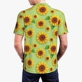 thumbnail image 3 of Balery Sunflower Leaves Printed Men’s Short Sleeve Polo Shirt, Midweight Men's Shirt,Golf Polo shirts -, 3 of 8
