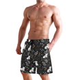 thumbnail image 2 of Dailycode Men's Quick Dry Swim Trunks Beach Shorts Casual Summer Board Shorts with Pockets, White and Black Cats, 2 of 8