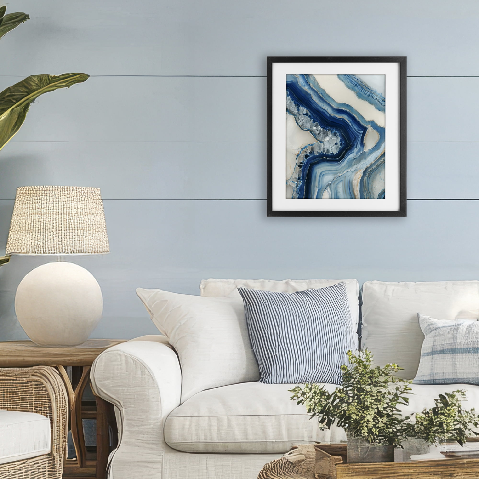 Stupell Industries Sea Colored Stones Geode Black Framed Print Under Glass, design by Svetlana Aleynikova
