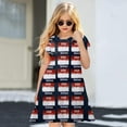 thumbnail image 2 of TOWED22 Girls 4th of July Dress American Flag Tie Back Off Shoulder Stars Stripes Swing Patriotic Midi Dresses,10-12 Years, 2 of 4