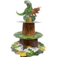 thumbnail image 2 of 3-Tier Dinosaur Cupcake Stand Kids Boy Favor Birthday Dinosaur Party Decorations Jungle Dinosaur Dessert Tower Party Cake Stand (Style-B), 2 of 7