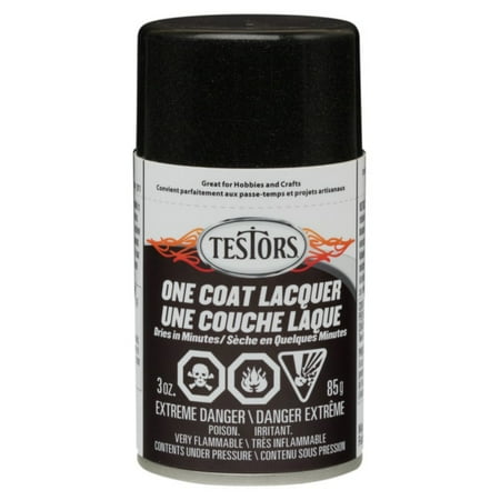 Antique Black Lacquer - Testors One Coat Lacquer Paint, 3 oz. Spray Can, Blazing Black