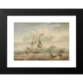 thumbnail image 2 of Nicholas Pocock 18x14 Black Modern Framed Museum Art Print Titled - An Admiralty Yacht Running Inshore at Tenby (1792), 2 of 5