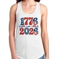 thumbnail image 2 of Smartprints 1776-2026 Patriotic Bicentennial Women's Tank Graphic Tee White, Cotton, L, 2 of 4