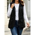 thumbnail image 3 of Women Sleeveless Casual Vest Lightweight Drawstring Jackets with Pockets, 3 of 6
