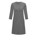 thumbnail image 5 of Robes pour Femmes Robe Décontractée à Manches Longues Couleur Unie Pull Ample Noir L, 5 of 5