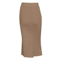 thumbnail image 6 of Mrat Flowy Maxi Skirts Women's Fashion Slit Sweater Dress Slim Body Skirt Long Skirt with Slit S-59 Coffee XL, 6 of 6