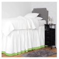 White/Sage Color Split Corner Two Tone Ruffle Dorm Room Bed Skirt with