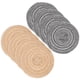 thumbnail image 1 of Uxcell 8 Pcs Manteles Individuales Redondos Tejidos, Mantel Lavable de 4.3 Pulgadas Resistente al Calor Decorativo para Mesa de Comedor de Cocina Encimera, Gris/Khaki, 1 of 7