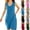 Blue, variant on PADFRYBK Summer Linen Dresses For Women Crew Neck Casual Loose Dress Solid Color Comfortable Skirt Sleeveless Dresses Mid-Length Dresses With Pockets