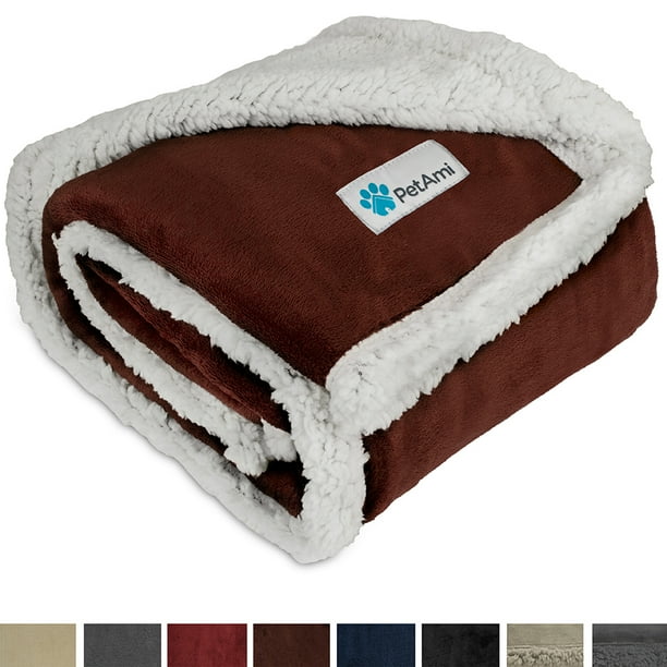 PetAmi Puppy Dog Blanket | Pet Blanket Small Dog Indoor Cat Kitten | Fleece Sherpa Throw Doggy