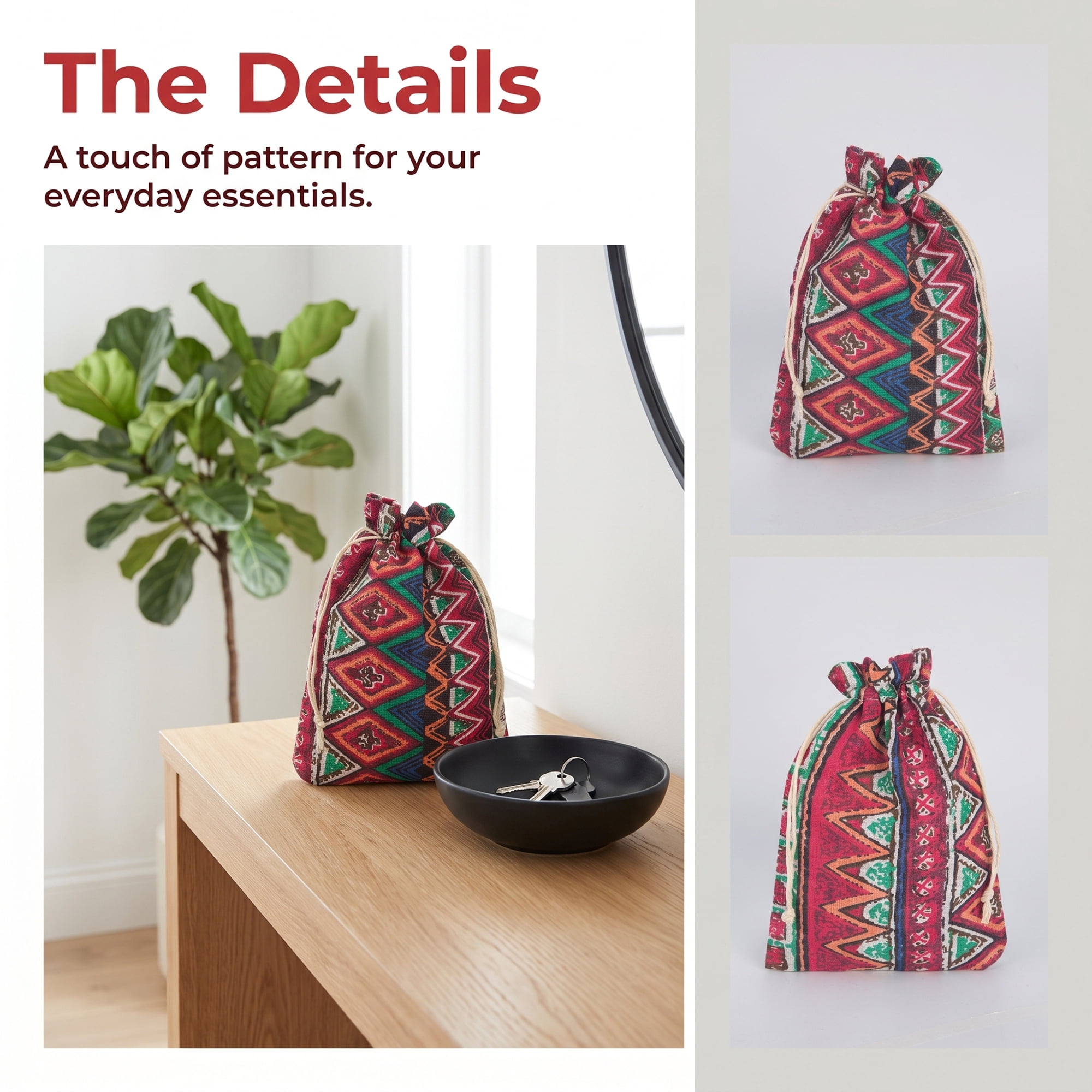 Unique Bargains Drawstring Gift Bags with Handles for Occasions Red 5.1" x 7.1"