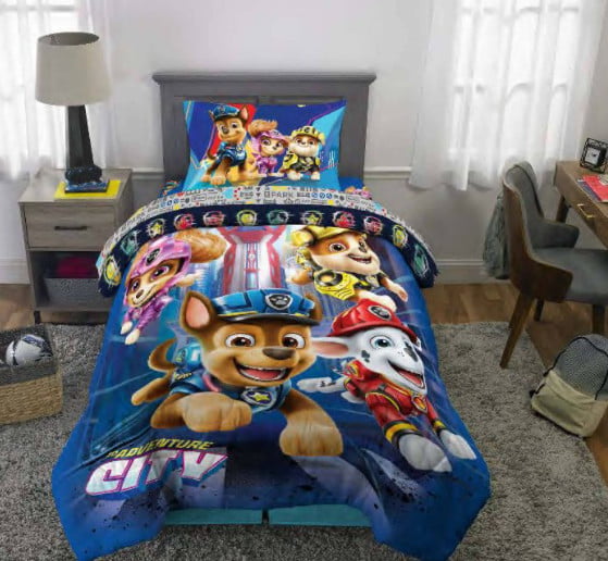 5 Piece Kids Bedding Full Comforter & Sheets Paw Patrol Puppy Girls Nick Jr 