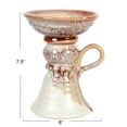 thumbnail image 4 of Creative Co-Op 7.5 Inches Stoneware Pillar Holder with Handle and Reactive Glaze for 5 Inches Pillar, Brown, 4 of 5