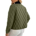 thumbnail image 6 of Nfurl Lightweight Puffer Jacket Womens Trendy Button Down Open Front Cropped Quilted Puffer Jackets Fitted Women's Winter Coats Green XL, 6 of 10