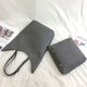 thumbnail image 4 of 2 unids/set bolso de hombro grande de cuero PU para mujer de moda coreana + embrague (gris)-177736.02 Tmvgtek Para estrenar, 4 of 8