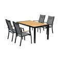 thumbnail image 2 of Panama Outdoor 5 Piece Black Aluminum Dining Set, 2 of 8