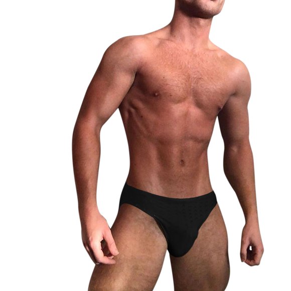 Ketyyh-chn99 Swimming Shorts for Men Mens Brief Swim Trunks Board Shorts with Zipper Pockets Bathing Suit Black,M