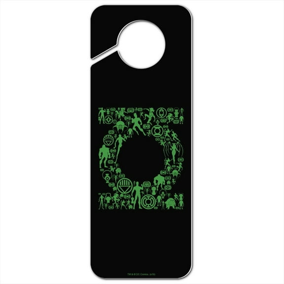 Green Lantern Green Lantern Icons Logo Plastic Door Knob Hanger Sign
