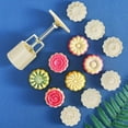 thumbnail image 6 of Plutput Moon Cake Mold 50g Hand-Pressure Mold，Mid-Autumn DIY Tool Mooncake Mould 12 Patterns Round Flower Square Rabbit White, 6 of 6