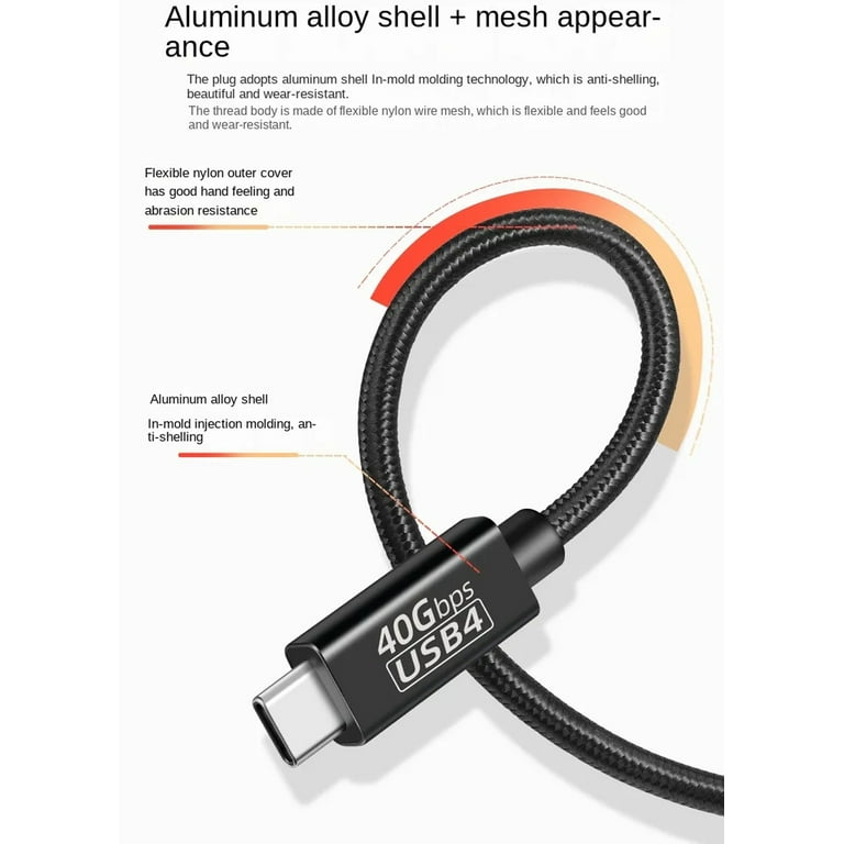 CABLAPTOP USB C naar USB C 3.2 Gen 2 Kabel,4K@144Hz,8K@30Hz Video Monitor Display USB C Kabel 20Gbps Gegevensoverdracht,240W Snel Opladen voor iPhone 17/16,Galaxy S25/S24,MacBook Pro,iPad Pro,2m
