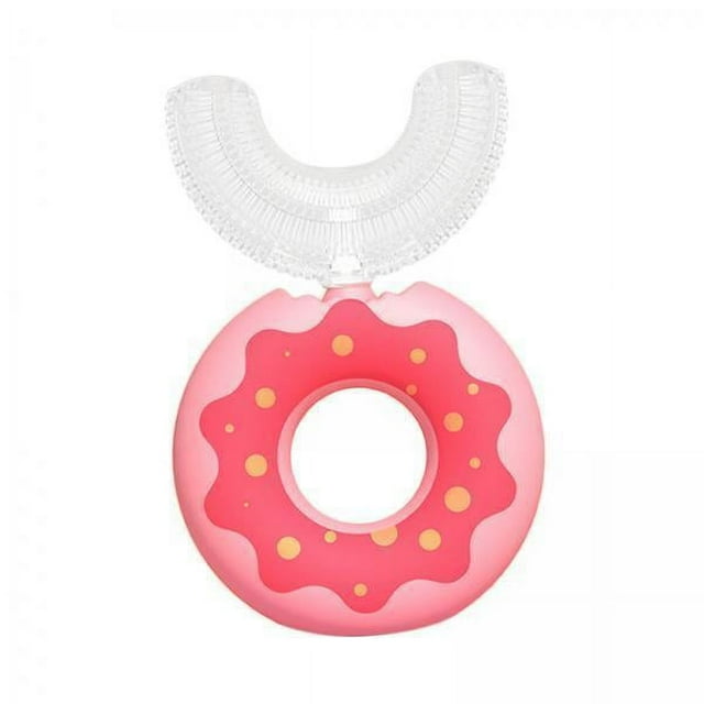 4 Cepillos De Dientes Manuales En Forma De U Para Niños, Limpieza Bucal Para Niños, Color Rosa Bebé, De 2 A 6 Años 4 piezas