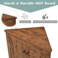 thumbnail image 5 of Tcbosik Floor Standing Corner Cabinet, Modern Farmhouse MDF Storage Cabinet with 2 Doors and Adjustable Shelves, Multipurpose Organizer for Bathroom or Living Room, Walnut, 5 of 10