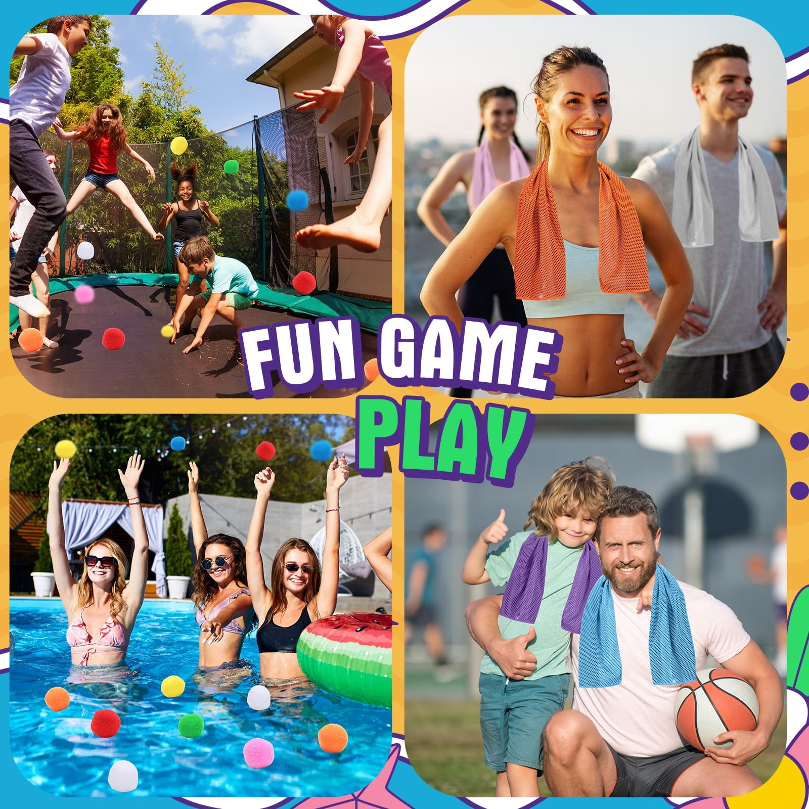 Reusable Water Balloons and Towels Summer Outdoor Pool Game Set