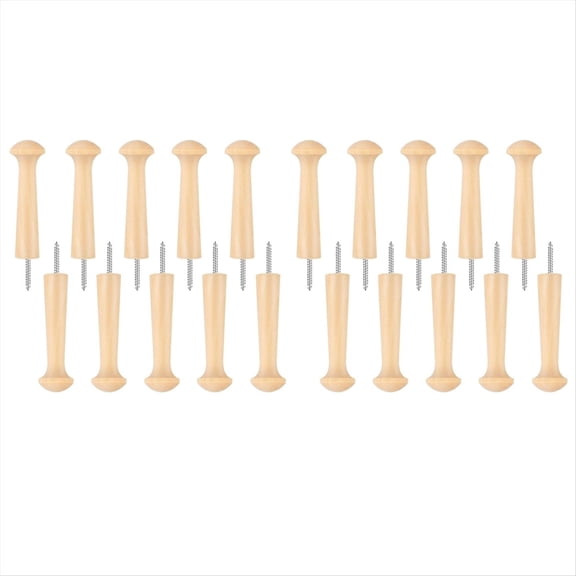 20pcs Wooden Shaker Peg Wood Screw-on Shaker Pegs Unfinished Wood Shaker Racks for Hanging Clothes Hats Towel