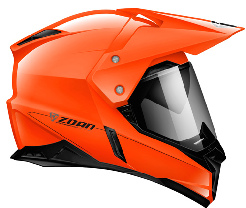 orange dual sport helmet