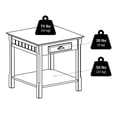thumbnail image 6 of Pemberley Row Solid Wood Black End Table Rectangular Drawer Storage 22.05" Unassembled, 6 of 7