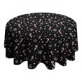thumbnail image 4 of Black Christmas Candy Cane and Snowflake Pattern Round Tablecloth 60"x60",Wrinkle Wipeable Table Cloth for Kitchen Dining Room Picnic Patio Party, 4 of 6