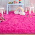 thumbnail image 3 of ZENELESS 6'x9' Pink Shaggy Rug Large Fluffy Area Rug for Living Room Bedroom Non-Slip Indoor Carpet, 3 of 8