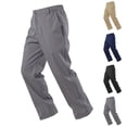 thumbnail image 2 of Bosfbaoi Pants For Men Straight Leg Mens Casual Pants Semi-Elastic Waist Business Trousers Office Wear, 2 of 9