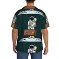 thumbnail image 3 of Kdxio Men'S Hawaiian Shirt For Men Short Sleeve Shirt Astronaut Traveler With Suitcase Summer Casual Holiday Beach Button Down T-Shirts, 3 of 5