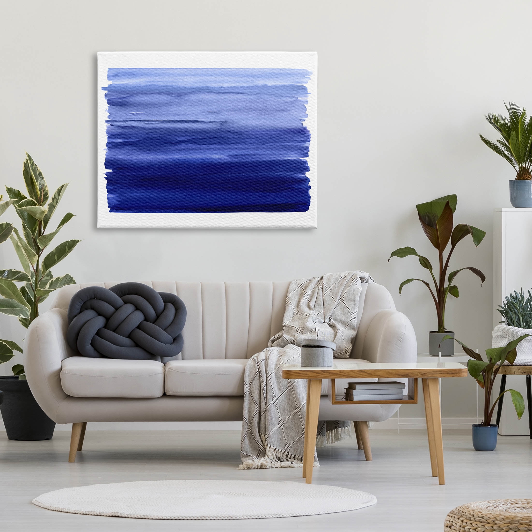 Stupell Industries Brushed Blue Gradient Form Graphic Art Gallery Wrapped Canvas Print Wall Art, Design by Allie Corbin