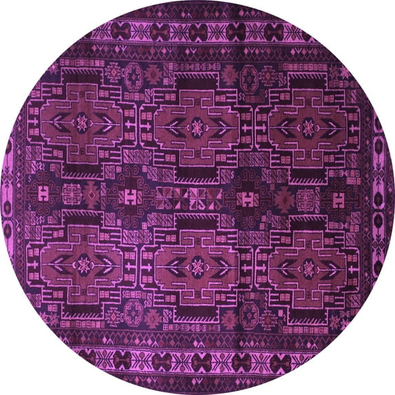 Ahgly Company Indoor Round Southwestern Purple Country Area Rugs, 4' Round