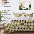 thumbnail image 3 of Cal King 4 Piece Bedding Set Summer Sunflower Bee Spring Floral Watercolor Soft Breathable Duvet Cover and Pillowcase,Black Buffalo Check Duvet Cover Set Bed Sheets for Bedroom Dormitory Guest Room, 3 of 9