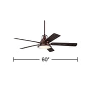 Casa Vieja 60 Wind and Sea Indoor Outdoor Ceiling Fan 5 Blade LED Light Remote Control Oil Rubbed Bronze Finish Bedroom