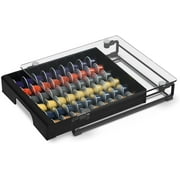EVERIE Tempered Glass Top Holder Drawer Compatible with Nespresso Capsules Coffee Pods, Holds 54 Pods, Not Compatible with Vertuoline Pods