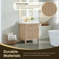 thumbnail image 6 of Cerrito 30" Natural Oak Wood Vanity Engineered Stone Integrated Sink no Mirror, 6 of 19