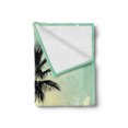 thumbnail image 2 of Romantic Soft Flannel Fleece Throw Blanket, Married Couple Walking on the Beach Tropical Fauna and Flora, Cozy Plush for Indoor and Outdoor Use, 60" x 80", Pale Green Seafoam Black, by Ambesonne, 2 of 5