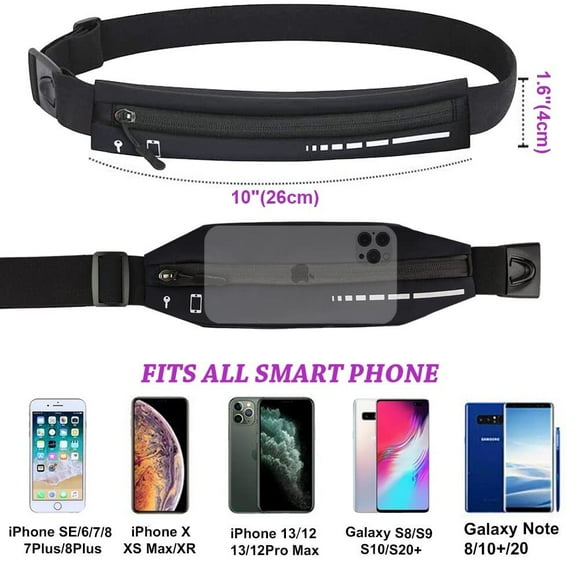 SUTENGDA Ceinture de Course Fine pour Femmes Hommes Coureurs Sac Banane Support de Téléphone Ceinture de Sport Extérieur Sacs pour Femmes pour Sacs de Jogging Cadeau Accessoires Rose
