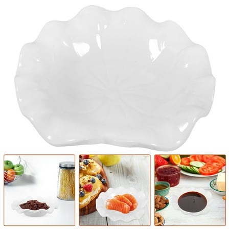Raindrops Food Plate White Melamine 2Pcs Food Snack Plate